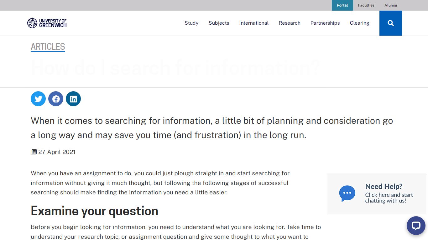 How do I search for information? | Articles | University of Greenwich